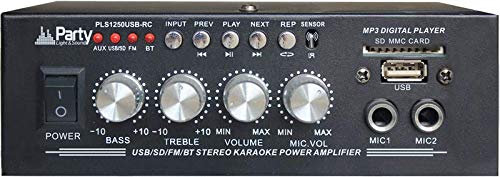 PARTY PLS1250USB-RC Stereo Karaoke HiFi VERSTÄRKER 2x25W Surround Sound TV Stereo Event Musik BESCHALLUNGSANLAGE