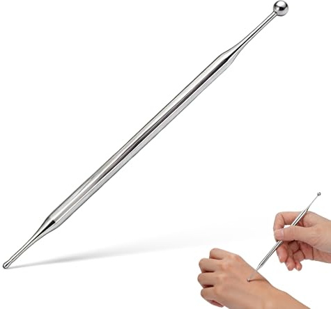 Outils De Réflexologie Faciale À Double Tête, Outil De Massage Portatif De Sonde De Point De Corps D'acupuncture D'oreille D'acier Inoxydable Stylo D'acupression Stylo Acupuncture Pour Les Bras Visage