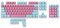 Mountain Mineral PBT Double-Shot Tastenkappen-Set für MX-Schalter, OEM-Profil, 113 Keycaps, US-ANSI + ISO Addon (Quartz B, pink-blau)