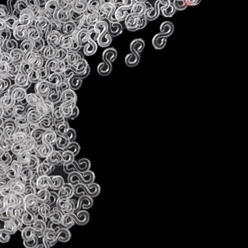 Loom Bands S Clips, 240Pcs Clear Rubber Band Connectors, Refill Kit for DIY Bracelet and Necklace Making, Craft Jewelry Accessories for Kids and Crafters