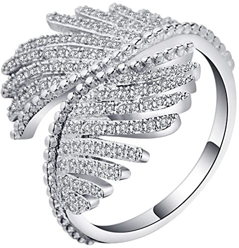 Eheringe In Silber, Trauringe Frau Größe 52 (16.6) Engelsflügel Valentinstag Ring Geschenk