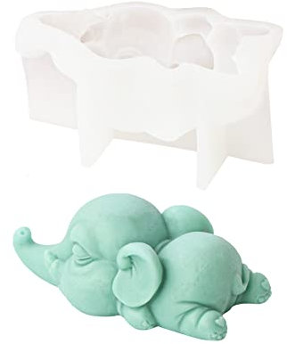 Xidmold 3D Elefant Silikonform, Tier Kerzenform Seifenform, Elefant Silikon Backform Mousse Kuchenform für Fondant, Tortendeko, Schokolade, Seife, Sojawachs Kerzen, Handwerk (Elefant)