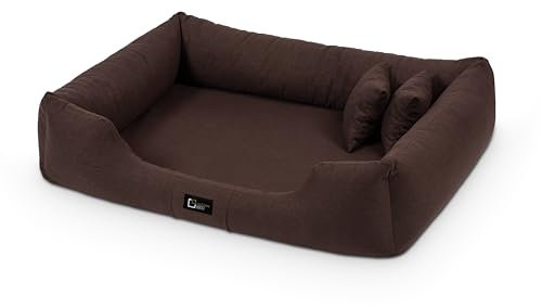 exclusive BED Orthopädisches Hundebett Bruno Grosse Mittelgroße Kleine Hunde - Hundekissen Hundematte aus Aura-Stoff - Memory Foam Kuschelig Langlebig Abriebfest Reißfest (XXL, Braun)