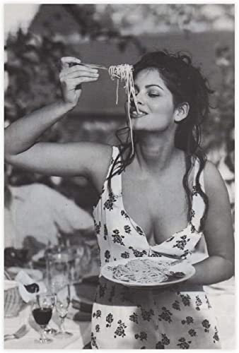 Schauspieler Sophia Loren Leinwand-Poster Drucke Wandkunst Gemälde Wohnzimmer Schlafzimmer Dekoration Schwarz-Weiß-Wanddekoration Vintage-Heimdekoration Bild Kunstwerk, ungerahmt,50x70cm
