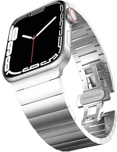 ALFARAY Metallo Cinturino Compatibili con Apple Watch Series 9 8 7 41mm SE Series 6 5 4 40mm Series 3 38mm, Magnetico in Acciaio Inossidabile iWatch Cinturini per Donna Uomo, d'Argento