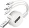 CAFELE 3 en 1 Cable de Carga Retráctil[20-120CM],5V/3A Cable Cargador Multiple Rápido Seguro,Cargador Universal Movil USB con Tipo C/MicroUSB/Phone para 14 13 12 Galaxy Huawei (Blanco)