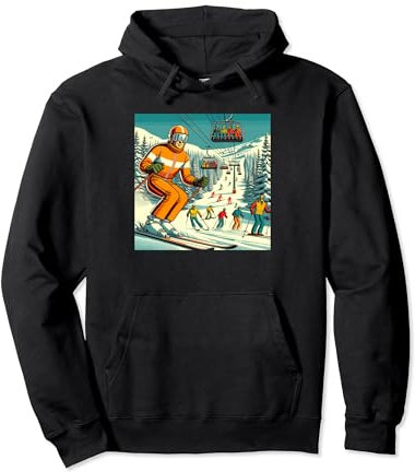 Retro Ski - Lustiger Ski Retro Pullover Hoodie