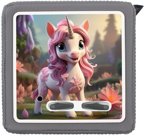 Yabaduu Schutzfolie Süße Tiere kompatibel mit Toniebox Lauscher Station Aufkleber personalisierbar Zubehör für Kinder Spielzeug passgenau selbstklebend Y031 (Nr. 61 Einhorn, Ohne Wunschname)