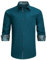 HISDERN Mens Dress Shirt Long Sleeve Button Down Stretch Smart Shirt for Men Adult Regular Fit Designer Formal Business Wedding Non Iron with Pockets,Teal-2,L