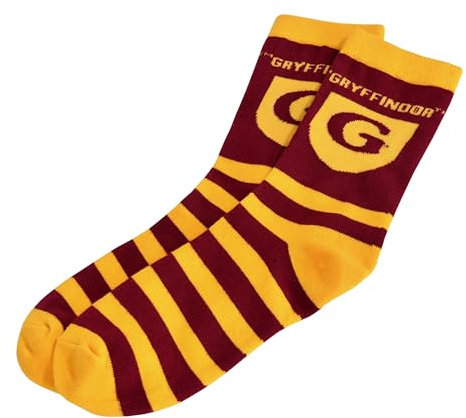 Elbenwald Harry Potter Socken Gryffindor Logo für Herren Damen Unisex Baumwolle Rot-Gelb - 40-43