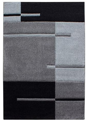 Kurzflor Teppich Hara rechteckig, Farbe: Grau, Größe:140x200 cm