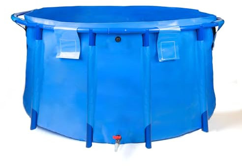 Pondlife Faltbecken für Koi und Teichfische, Ø 200cm x Höhe 120cm, 3700 Liter, faltbares Becken für innen und außen, stabile PVC-Folie, UV-beständig