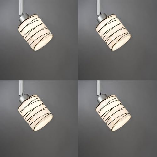 4 x Paulmann Lampenschirm E14 Öffnung ca. 3 cm Wobble Zyli Glas Ersatzglas, Schirm, Ersatzschirm Zylinder Form Streifen schwarz