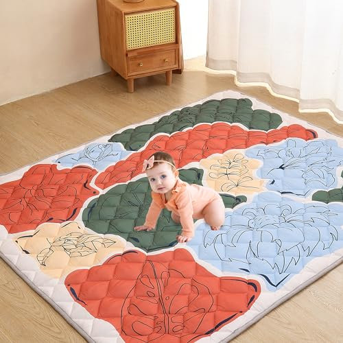 EAQ Baby Play Mat Foldable Washable Baby Playpen Mat Crawling mat, Thicken One-Piece Crawling Mat, Extra Large Anti- Slip Crawling Mat Activity Playmats for Babies&Toddlers