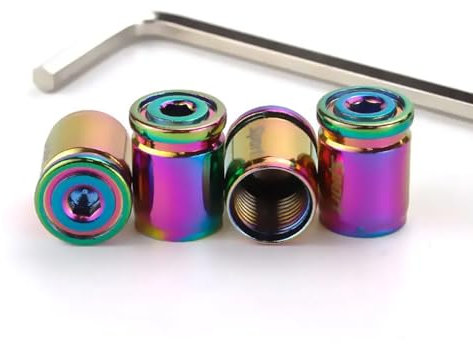 Ventilkappen Auto für Kia Proceed 3 (III) CD I 2018-2024,Aluminium Reifenventilkappen-4 Set Auto Reifenventil Kappe Staubkappen Dichtung für Stabilen Reifendruck,Multi-Colored