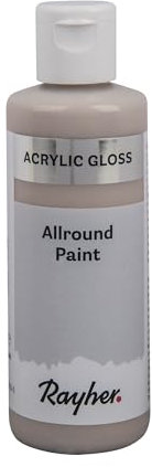 Rayher Allround Paint Gloss Peinture acrylique univers. fl. 80ml taupe, 35085509