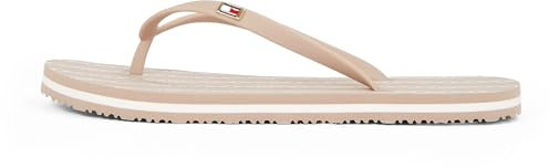 Tommy Hilfiger Damen Flip Flops Strap Beach Sandals mit Logo, Braun (Claystone), 39