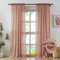 Anpark Elegante Vorhänge in Blush Pink, 183 cm lang, für Schlafzimmer, Baumwollleinen, strukturiert, lichtfilternd, halbtransparent, mit Stangentaschen, natürliche Voile-Vorhänge, Wohnzimmer, B 132 x