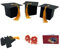 Ingrosso e Risparmio Set Laurea 20PZ Scatolina Tocco Portaconfetti con Nappina Gialla Decorativa 20 Bustine Confetti Rossi 20 Bigliettini Personalizzabili Gadget Festa Celebrazione