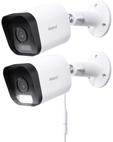ARENTI 2.5K/4MP Überwachungskamera Aussen, 2.4G WLAN Kamera Überwachung Aussen mit APP, Vollfarb-Nachtsicht, Bewegungs-/AI-Mensch-Erkennung, 2-Wege-Audio, IP65, Außenkamera Kompatibel mit Alexa, 2PC