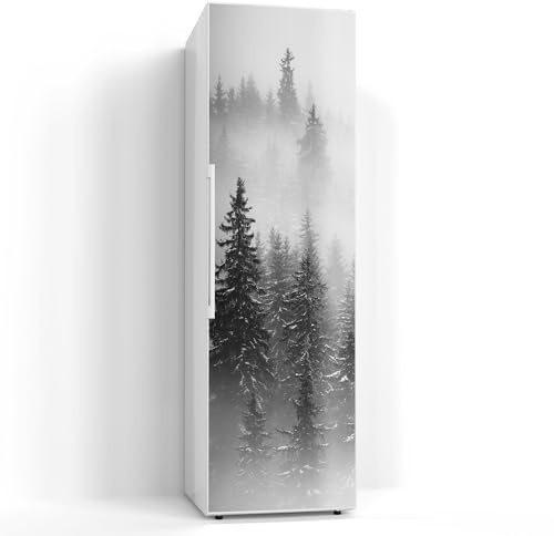 DEQORI Magnetfolie für Kühlschrank 60x200 cm | Motiv Nebelwald Stille | dekorative Magnetmatte Gefrierschrank Schutz | Magnet Deko-Folie selbstklebend, magnetisch & wasserabweisend