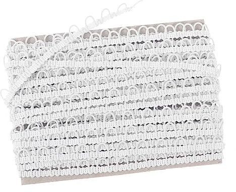 Elastische Knopfschlaufe aus Polyester für Bekleidungsdekoration Weiß