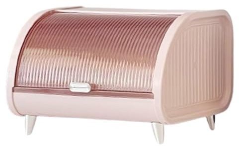 Colcolo Cosmetic Storage Box Storage Container Bread Bin Rustic Bread Keeper Bread Storage Bin for Countertop Bakery Kitchen Counter, pink