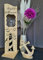 Holzaufsteller, Holz Deko Schild Holzschild Eingangsschild Leuchtturm mit Windlicht aus Glas, Geschenk, Weihnachten, Geburtstag