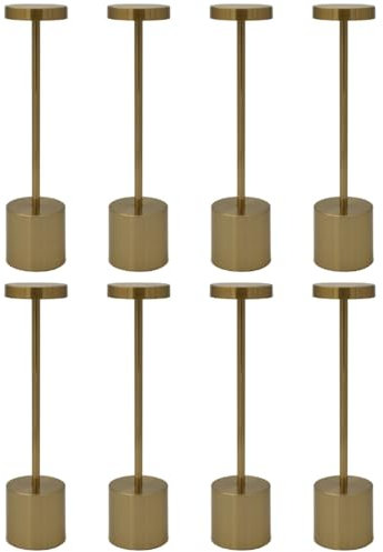 Luxus - Tischlampe Touch - Emilie - Gold - H34 x Ø8 - Terrassenlampe - Schreibtischlampe - LED - Wiederaufladbar - Dimmbar - Tischlampe für innen und außen