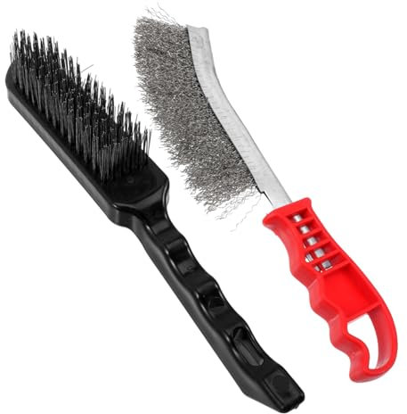 Happyyami 2stücke Edelstahl Bürsten Zur Effektiven Rostentfernung Und Oberflächenreinigung Für Grill Und Bbq Robuste Anti-rutsch-griffe Langlebige Drahtborsten