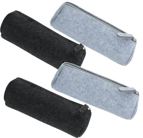 STOBOK 4stücke Filz Stiftemäppchen Mit Reißverschluss Federmäppchen Für Bleistifte Malfarben Bürobedarfshalter Aufbewahrungstasche
