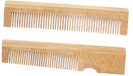 OSOLADY 2 Stück-pack Bambus Bartkamm Kompakt Tragbarer Männerkamm Für Bart Und Haarstyling Reise Pflege Accessoire