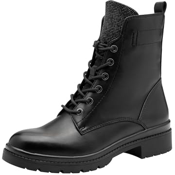 Tamaris Women's Vegan Boots, Black Glam, 39 EU