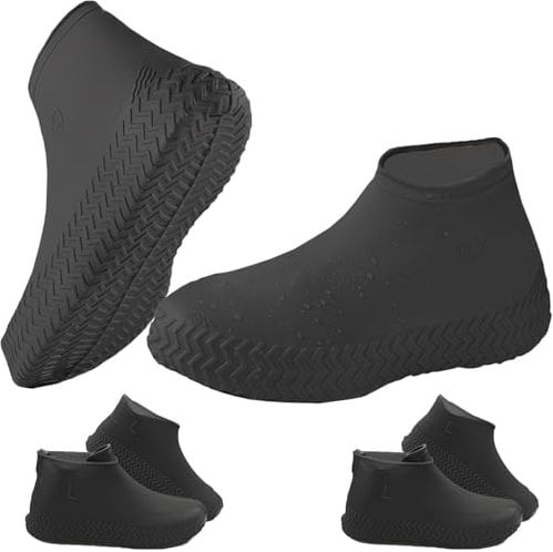 Ahigh Cubre Zapatos Impermeable, Protector Calzado Lluvia, Desechables/Reutilizables de látex cubrezapatos impermeable, Calzado para Moto Hombre Lluvia, para lluvia, días de nieve, 3 Pares EU 38-43