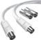 TUOLNK Cable de antena TV macho a macho de 2m (6,6FT) con 2 conector antena tv hembra a hembra para Freeview, televisión digital y Sky Box