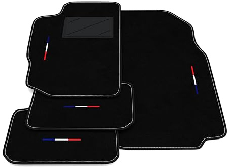 Set de tapis de voiture compatibles avec Peugeot 406 - Coupé 1997-2004 | Tapis sur mesure en moquette, drapeau de la France, Tapis voiture sur mesure