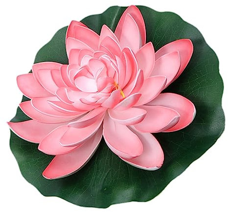HOMOBABE Schwimmende Künstliche Lotusblume Deko Lifelike Simulierte Wasserblume Für Teich Aquarium Garten in Hellrosa Eva Material Praktische Dekoration Für Wasserstellen