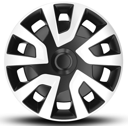 Radkappen 15 16 Zoll Revo-Van – 4er Set Silber Schwarz – Radzierblenden für Transporter & Vans – Schlagfestes ABS (16 Zoll)