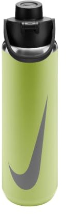 Nike SS Recharge Chug Bottle 24oz 709 ml Edelstahl Trinkflasche Sportflasche Training Graphic, Lt Liquid Lime/Black/Light Army