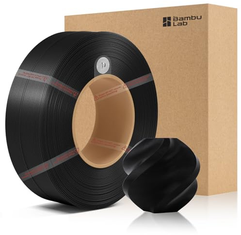 CCTREE Original ABS Refill Filament 1,75 mm, ohne Spule, Schwarz 40101 | Tough and Durable, Heat Resistance, 3D Druckfilament mit RFID für Bambu Lab A/X/P/H 3D Drucker Series, AMS, 1KG +/- 0,03 mm