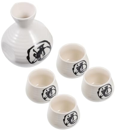 Abaodam Juego de Taza para Servir Sake y Botella de Cerámica, Utensilios de Cocina para Ritual Japonés de Sake