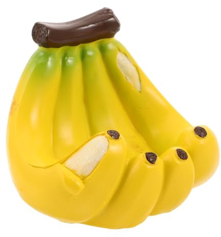CVUTOVO Mangeoire pour Oiseaux Sauvage en Résine Jaune de Banane Légère Double Fonction, pour Suspendre aux Arbres Le Jardin