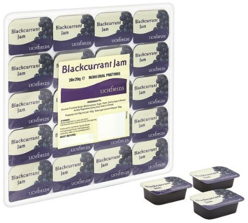 Lichfields Marmellata di ribes nero porzioni individuali - 20g (100)