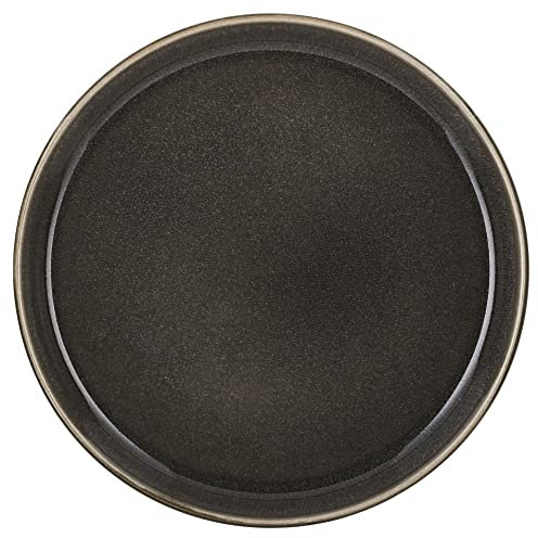 BITZ Teller, Kuchenteller, Dessertteller aus Steinzeug, 21 cm im Durchmesser, grau/grau