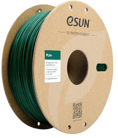 eSUN PLA+ Filament 1.75mm, 3D Drucker Filament PLA Plus, Maßgenauigkeit +/- 0.03mm, 1kg Spule (2.2 LBS) 3D Druck Filament für 3D Drucker, Grün