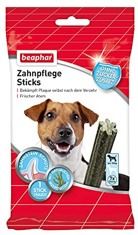 BEAPHAR - Zahnpflege Sticks Für Hunde Bis 10kg - Bekämpft Plaque Selbst Nach Dem Verzehr - Mit Natürlichen Meeresalgen - Ohne Zuckerzusatz - Frischer Atem - 1 Stick Täglich - 7 Stück