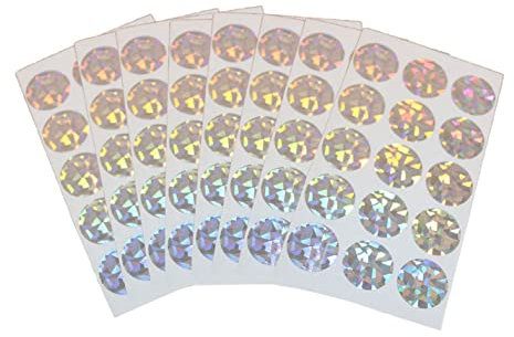 HCRXVV Rubbellose Selber Machen 120pcs Rubbelkarten Zum Selber Beschriften 2.5cm,Silber-farbreflektierend Rubbelaufkleber Rubbelsticker Fake Rubbellose für Baby-Geschlecht-Reveal, Gutschein