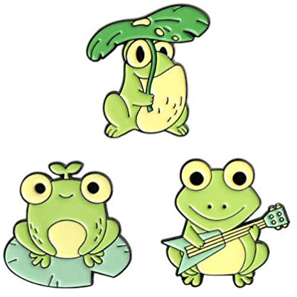 Niedlicher Frosch Emaille Brosche Pin Set Cartoon Tier Pins Kreative Anstecknadeln Frosch Emaille Pin Brosche für Rucksäcke Abzeichen Hüte Taschen, Emaille, Metall
