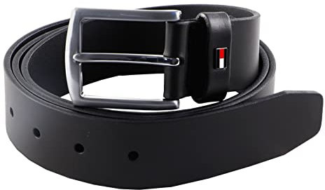 Tommy Hilfiger Herren Gürtel Denton 3.5 Ledergürtel, Schwarz (Black), 105