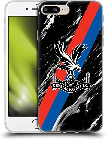 Head Case Designs Officially Licensed Crystal Palace FC Black Marble Crest Soft Gel Case Compatible With Apple iPhone 7 Plus/iPhone 8 Plus
